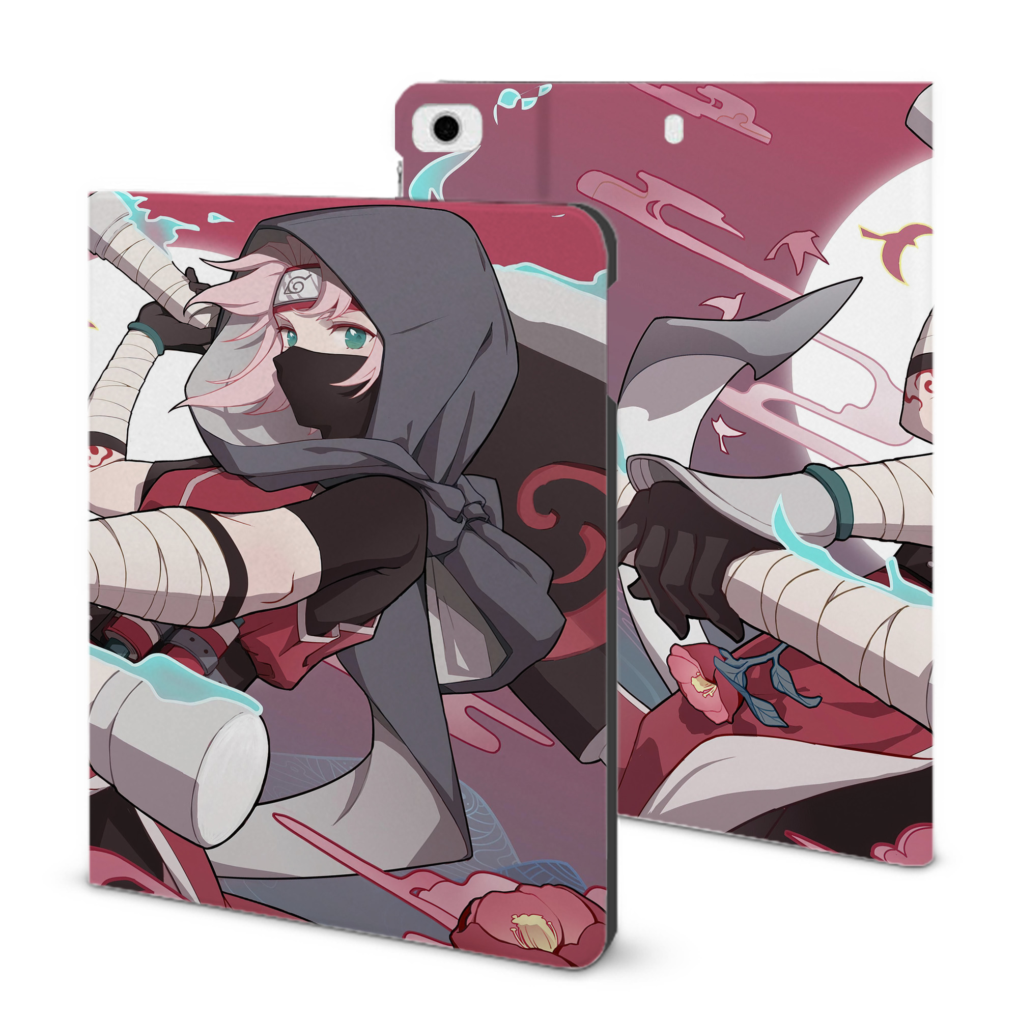 （画像用） NARUTO -ナルト- NARUTO -ナルト- 疾風伝 IPad ケース ブック型 PUレザー TPU 耐衝撃 軽量 薄型 ペン収納なし 全面保護 IPad 各モデル対応